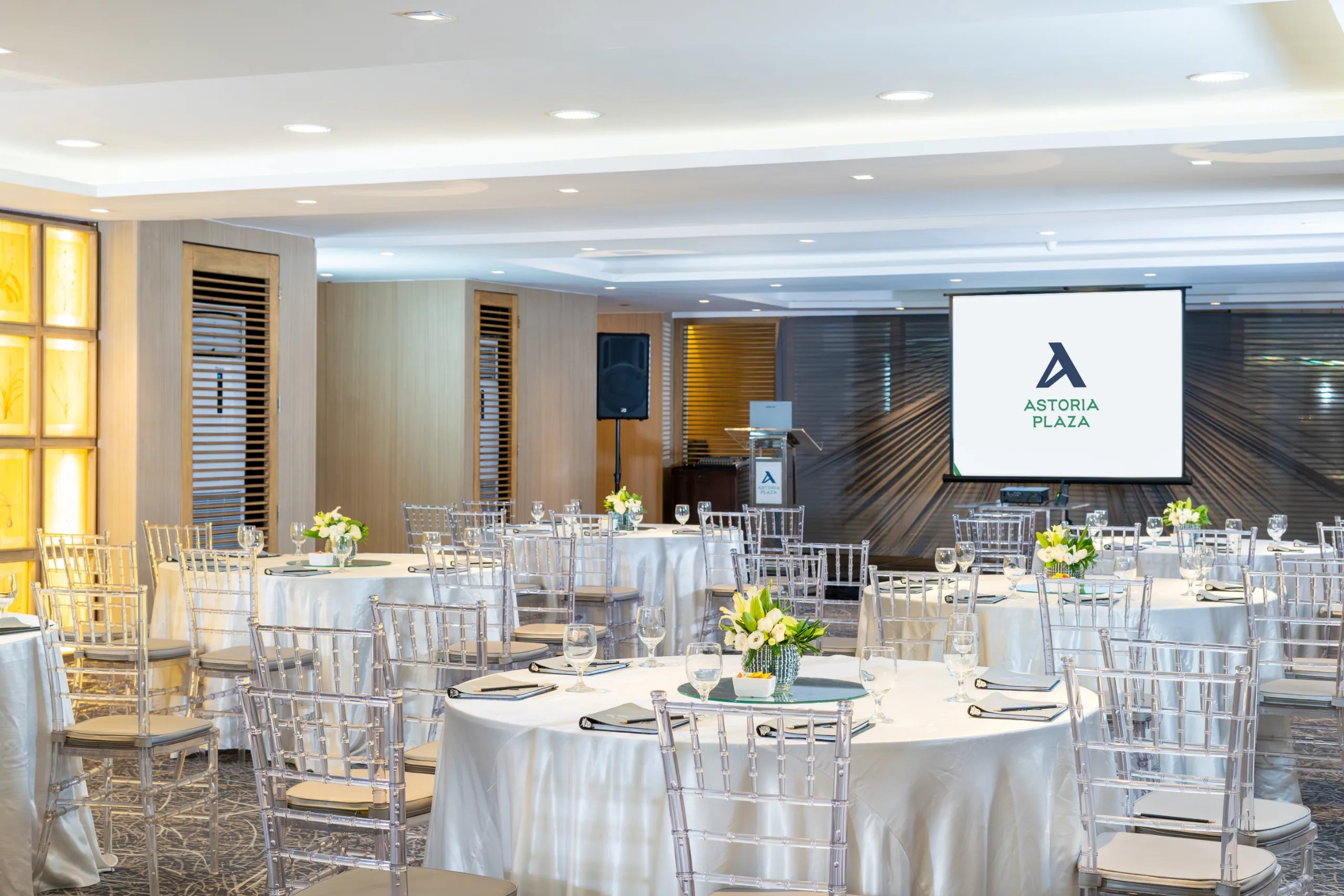 Ballroom with banquet setup